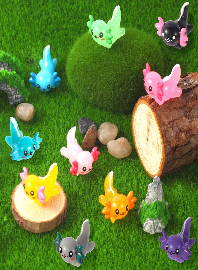 YFDFFSDCY 40 PCS Mini Resin Axolotl 10 Colors Tiny Axolotl Figurines Miniature Axolotl Ornament Charms for Landscape Aquarium Micro Dollhouse Garden Potted Plants Birthday Party Decoration - Image 4